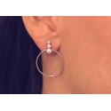 Boucles d'oreilles cercle en argent 925 avec zircons incrustés - DÉESSE