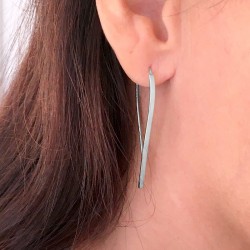 wide 925 silver earrings pull through ears, dangling, tiny earrings