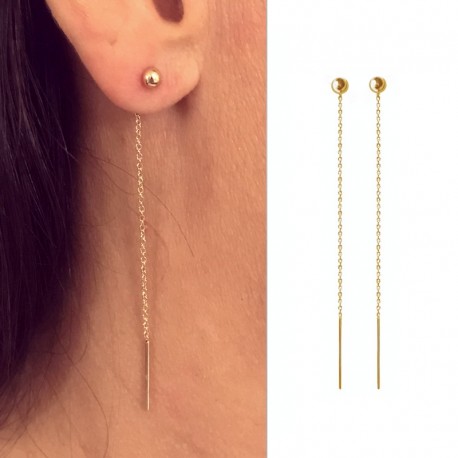 Boucles D'oreilles Pendantes Chaîne Tourbillon - Alliage Doré, Style Bohème Vintage, Pour Femmes