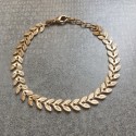 Bracelet chaîne feuille de laurier plaqué or - LAURIER