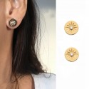 Gold plated and zircon sun earrings - BAZAR CHIC - Round, Solar, celestial, star