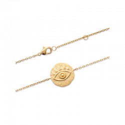 Gold plated bracelet, lucky charm, evil eye - NAZAR - Matt gold finish