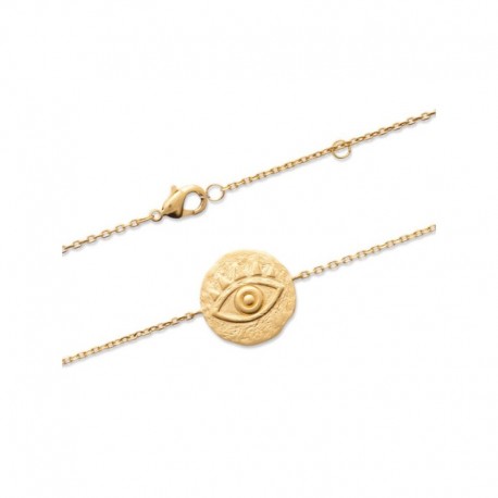 Gold plated bracelet, lucky charm, evil eye - NAZAR - Matt gold finish