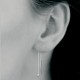 Boucles d'oreilles chaînes traversantes argent 925 et zircon, longues, pendantes, clous d'oreilles