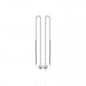 Boucles d'oreilles chaînes traversantes argent 925 et zircon, longues, pendantes, clous d'oreilles