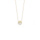 Gold plated necklace, palm and mother of pearl - JUNGLE - Palm leaf pattern