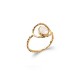 Gold plated bamboo ring, stoned with moonstone - BAZAR CHIC - lithotherapy