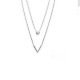 Collier argent 925 multi rangs, V et zircon - Bazar Chic - Collier chaînes superposés