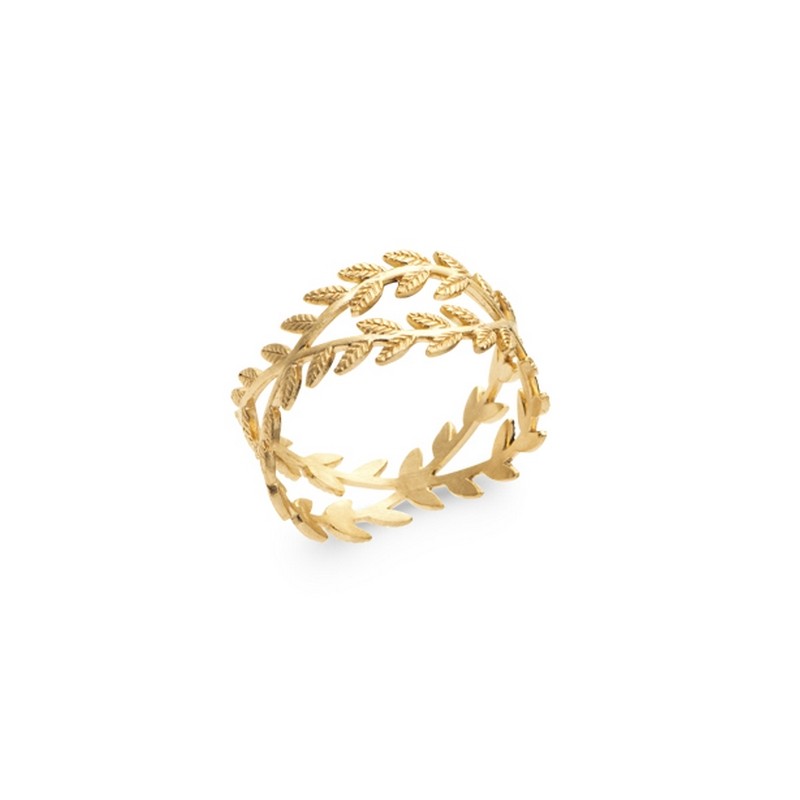 Laurel leaf ring interlaced gold plated - LAURIER - Laurel wreath