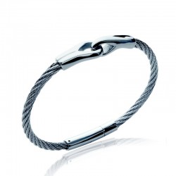 Bracelet Homme cable acier noir et menottes