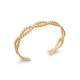 Laurel wreath bangle bracelet, gold-plated interlaced leaf - LAURIER - Trendy bangle