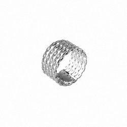 Bague large cinq anneaux en argent 925 - Bazar Chic - bague multi anneaux, accumulation