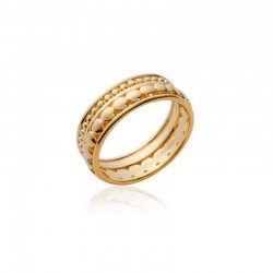 Double row gold plated ring - L'ELEGANTE