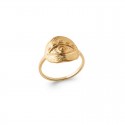Gold plated ring, good luck, evil eye - NAZAR - Matt gold finish