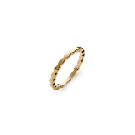 Gold plated ring, stackable ring, fine ring, phalanx ring, oval pattern - BAZAR CHIC - Dainty ring, tiny ring