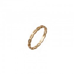 Gold plated ring, stackable ring, fine ring, phalanx ring, openwork oval pattern - BAZAR CHIC - Dainty ring, tiny ring