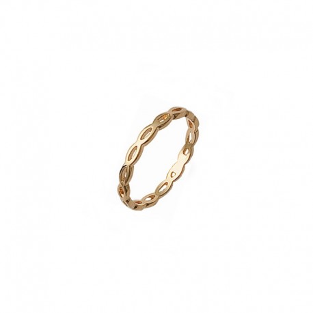 Gold plated ring, stackable ring, fine ring, phalanx ring, openwork oval pattern - BAZAR CHIC - Dainty ring, tiny ring