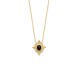 Gold plated necklace, ONYX pendant - SOFIA - Fine chain necklace and natural stone