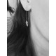 Boucles d'oreilles longues pendantes plume argent 925 - L'INDIENNE