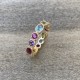 Bague pierres multicolores, anneau simple empierrés - BAZAR CHIC -