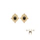 Boucles d'oreilles plaqué or, pendentif ONYX - SOFIA - Boucles d'oreilles pendantes ovales et pierres naturelles