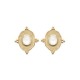 Gold plated moonstone earrings - SOFIA - Oval pendant earrings and natural stones