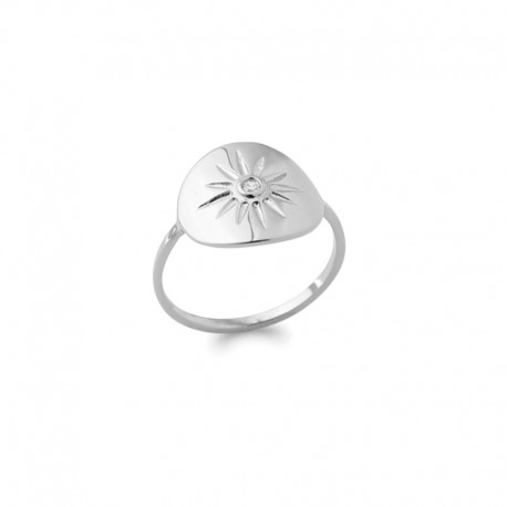 Bague soleil argent 925 et zircon - BAZAR CHIC - Solaire, céleste,étoile