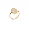 Oval gold plated ring set with zirconium - BAZAR CHIC - Synthetic CZ diamond