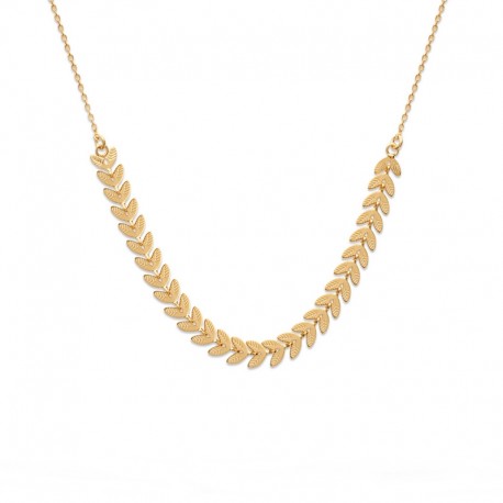 Gold plated laurel leaf chain necklace - LAURIER