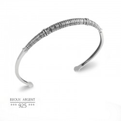 925 Silver Bangle - Tuareg ethnic engraving bracelet - Men's jewelry