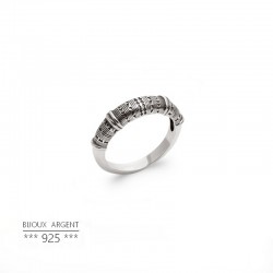 Bague homme argent 925 - Gravure ethnique touareg - Bijou homme