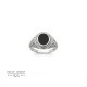 Men's ring with black stone - Oval onyx - 925 silver jewel