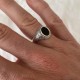 Men's ring with black stone - Oval onyx - 925 silver jewel