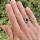 Men's ring with black stone - Oval onyx - 925 silver jewel