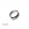 Men's ring with 3 hammered rings in 925 matt silver