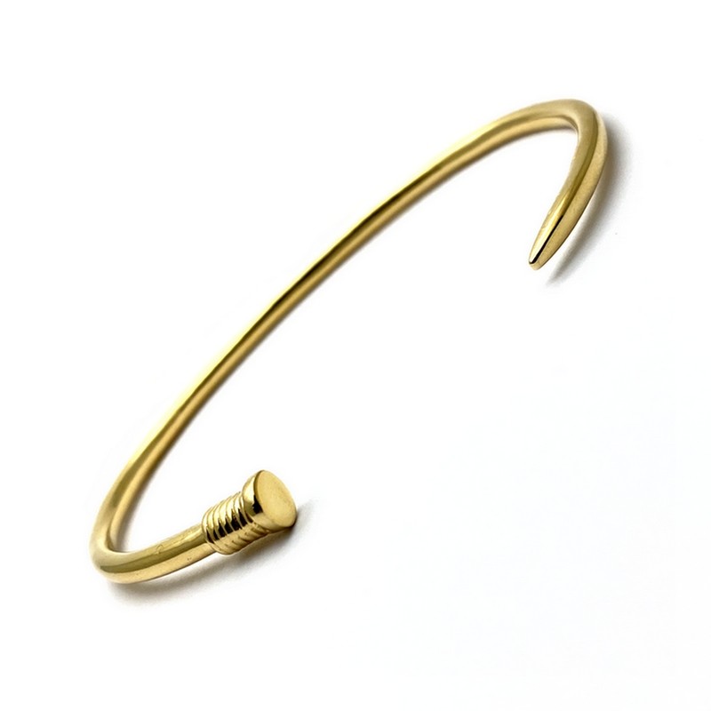 bracelet clou or, jonc fin homme, création française