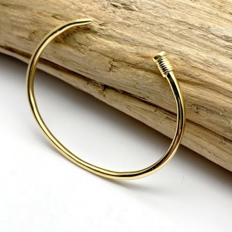 Nail bracelet, luxury bangle gilded with fine 18K gold - Men's jewelry