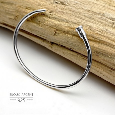 Nail bracelet, luxury bangle sterling silver - Men's jewelry