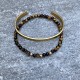 Pack of men's bracelets, 1 gold steel bangle + 1 tiger eye bracelet