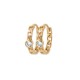 Gold plated earrings hoops 0.75 inch - Curb link and zircon - Rigid mesh chains