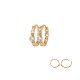 Gold plated earrings hoops 0.75 inch - Curb link and zircon - Rigid mesh chains