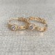 Gold plated earrings hoops 0.75 inch - Curb link and zircon - Rigid mesh chains