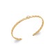 Rigid bangle in gold-plated link with zircon - Fine curb link bracelet