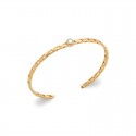 Rigid bangle in gold-plated link with zircon - Fine curb link bracelet