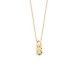 Fine chain necklace, gold-plated convict link with mesh pendant inlaid with a zircon