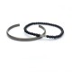 Pack de bracelets Homme, 1 Jonc acier + 1 bracelet onyx noire et sa perle en argent 925