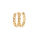 Gold plated earrings hoops 0.75 inch - Curb link - Rigid mesh chains