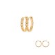 Gold plated earrings hoops 0.75 inch - Curb link - Rigid mesh chains