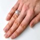 Bague plume large en argent 925, taille ajustable, réglable facilement