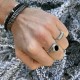 Men's ring with black stone - Oval onyx - 925 silver jewel